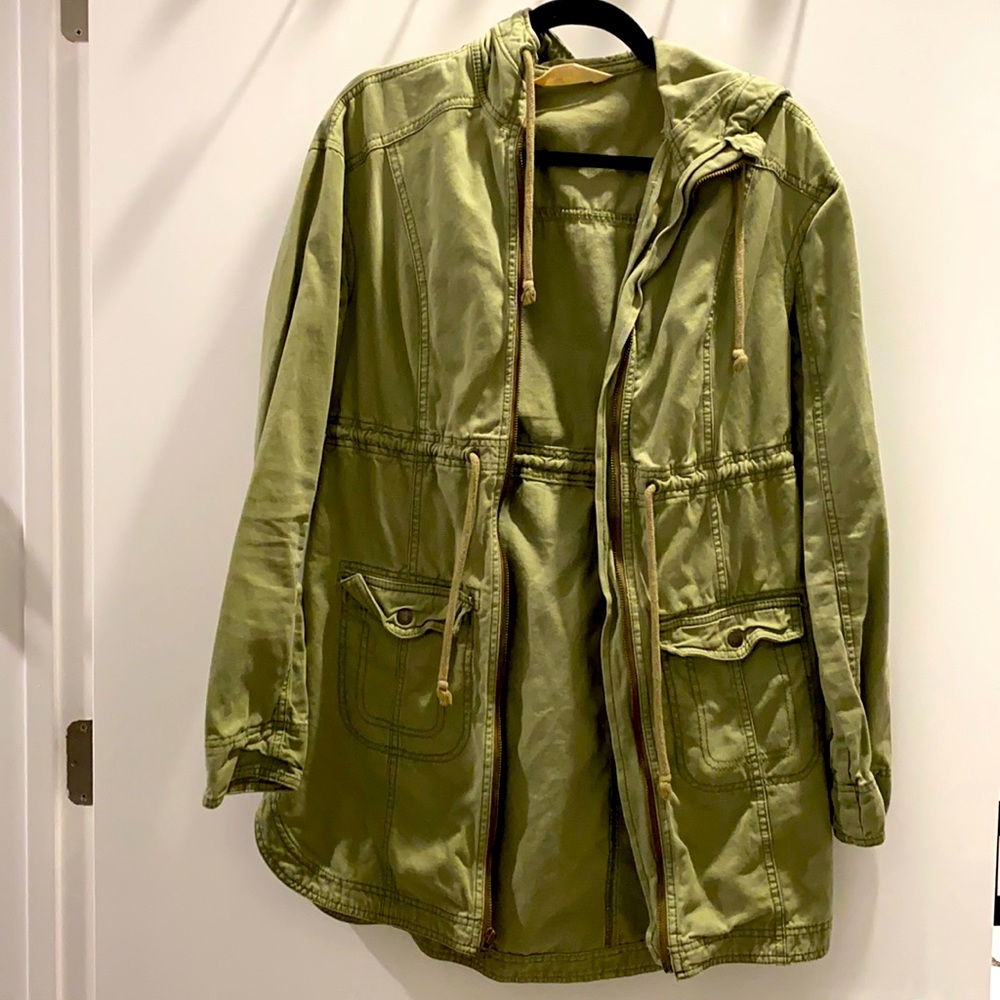 Green Hooded Utility Jacket